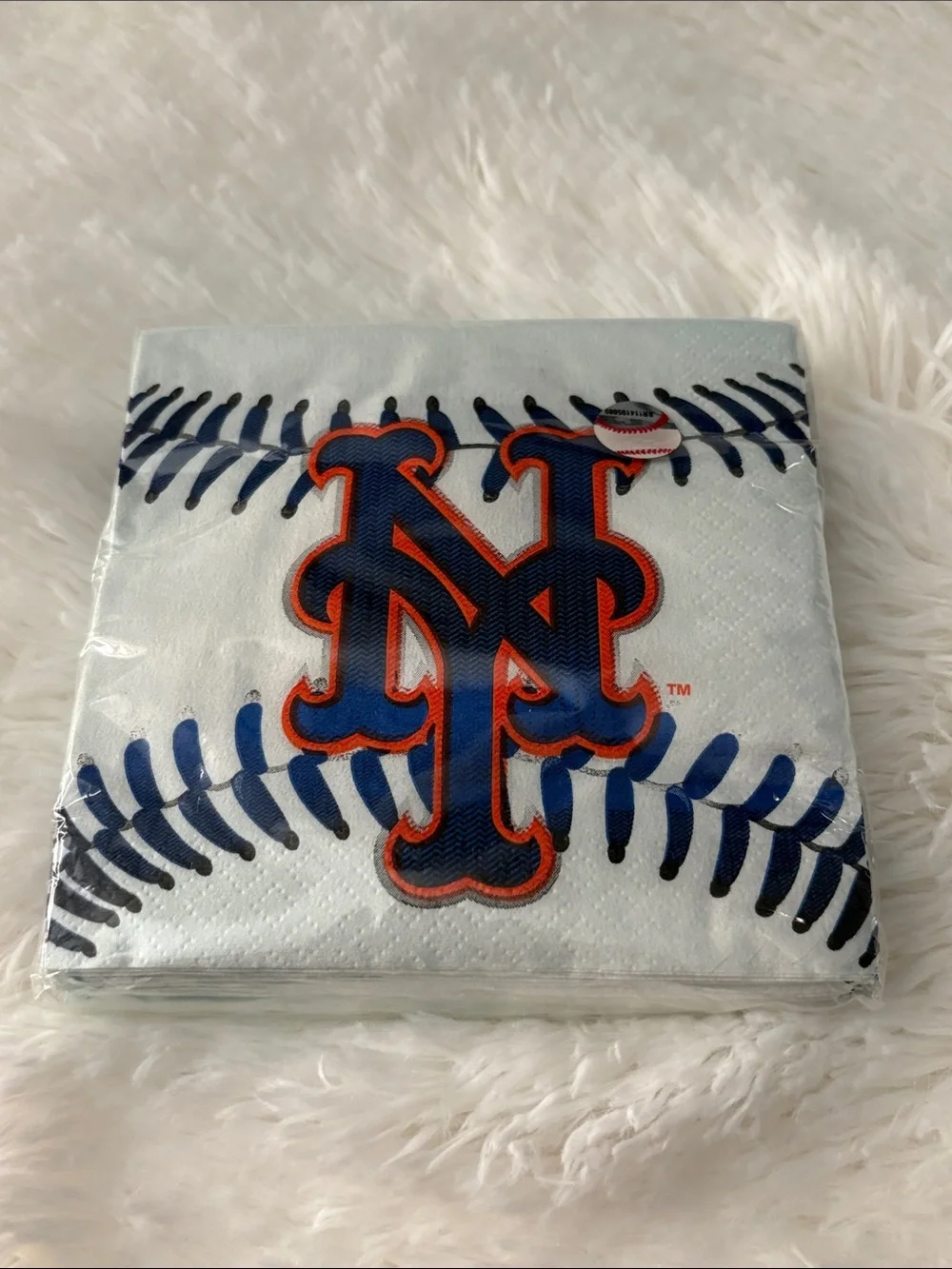NY Mets Baseball 18 Party Plates & 36 Small Napkins NWT Large Napkins Opened